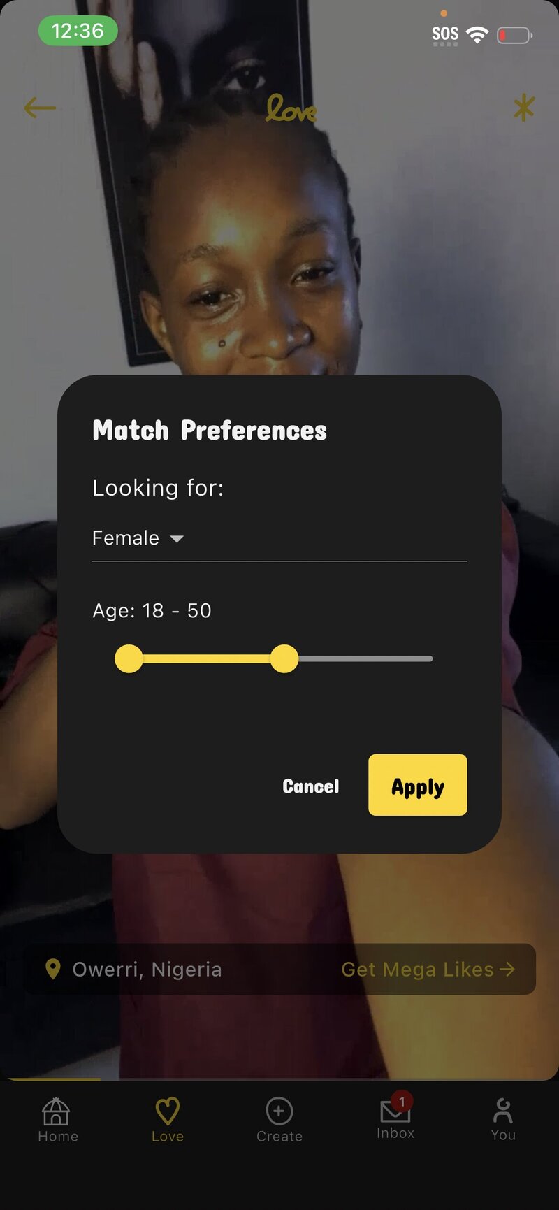 Filter matches by your preferences