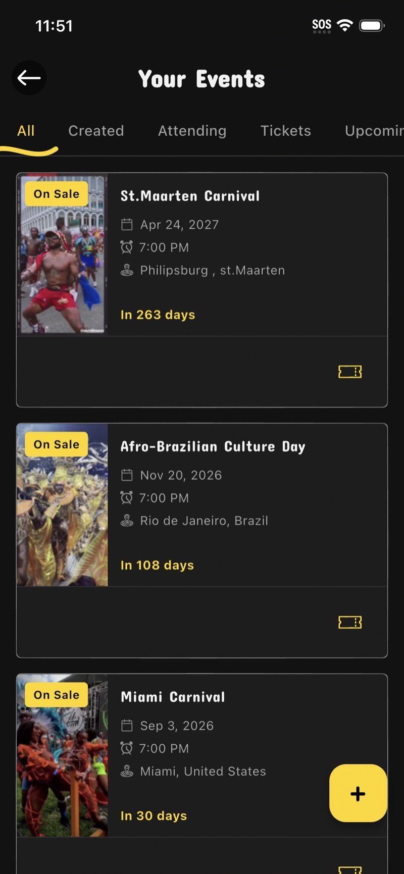 Manage all your events from one dashboard