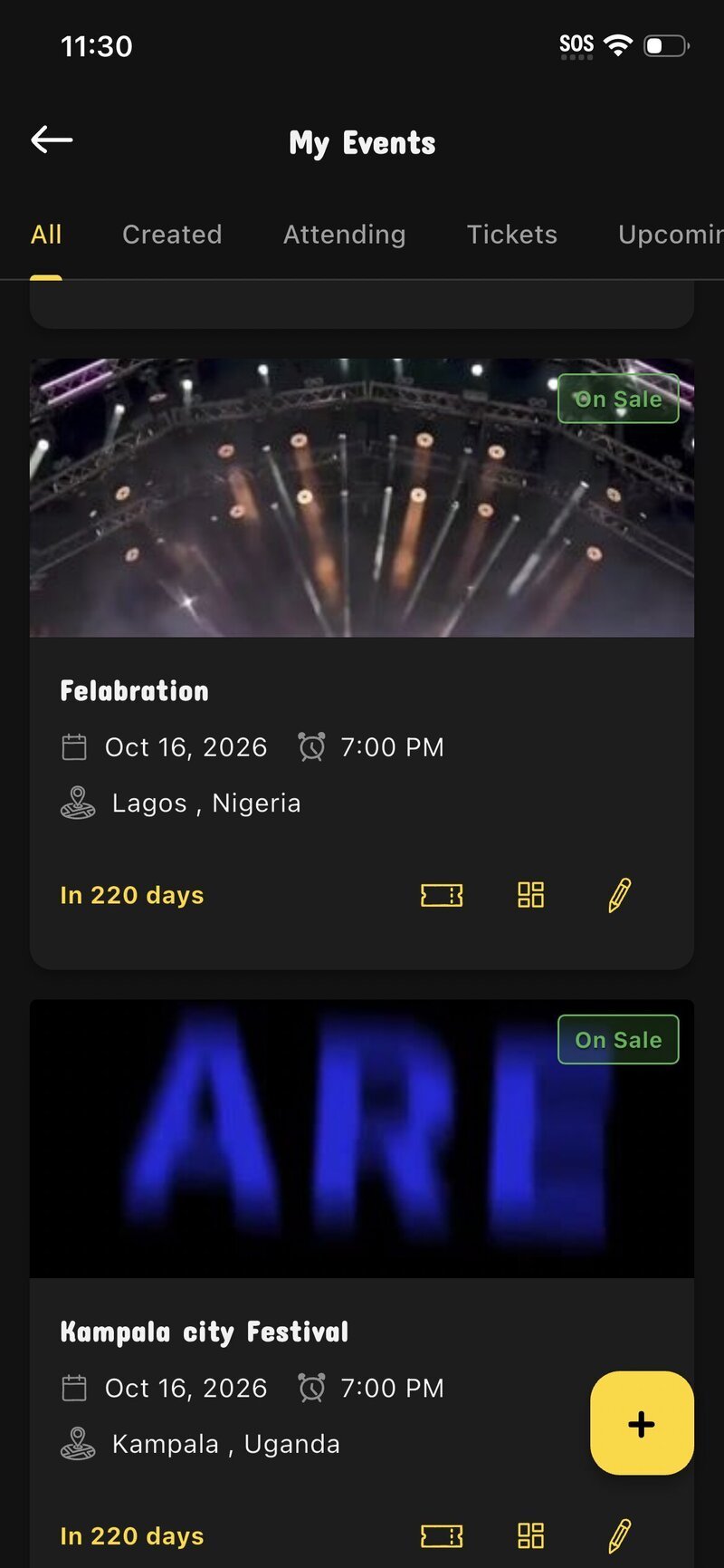 Manage all events from one dashboard